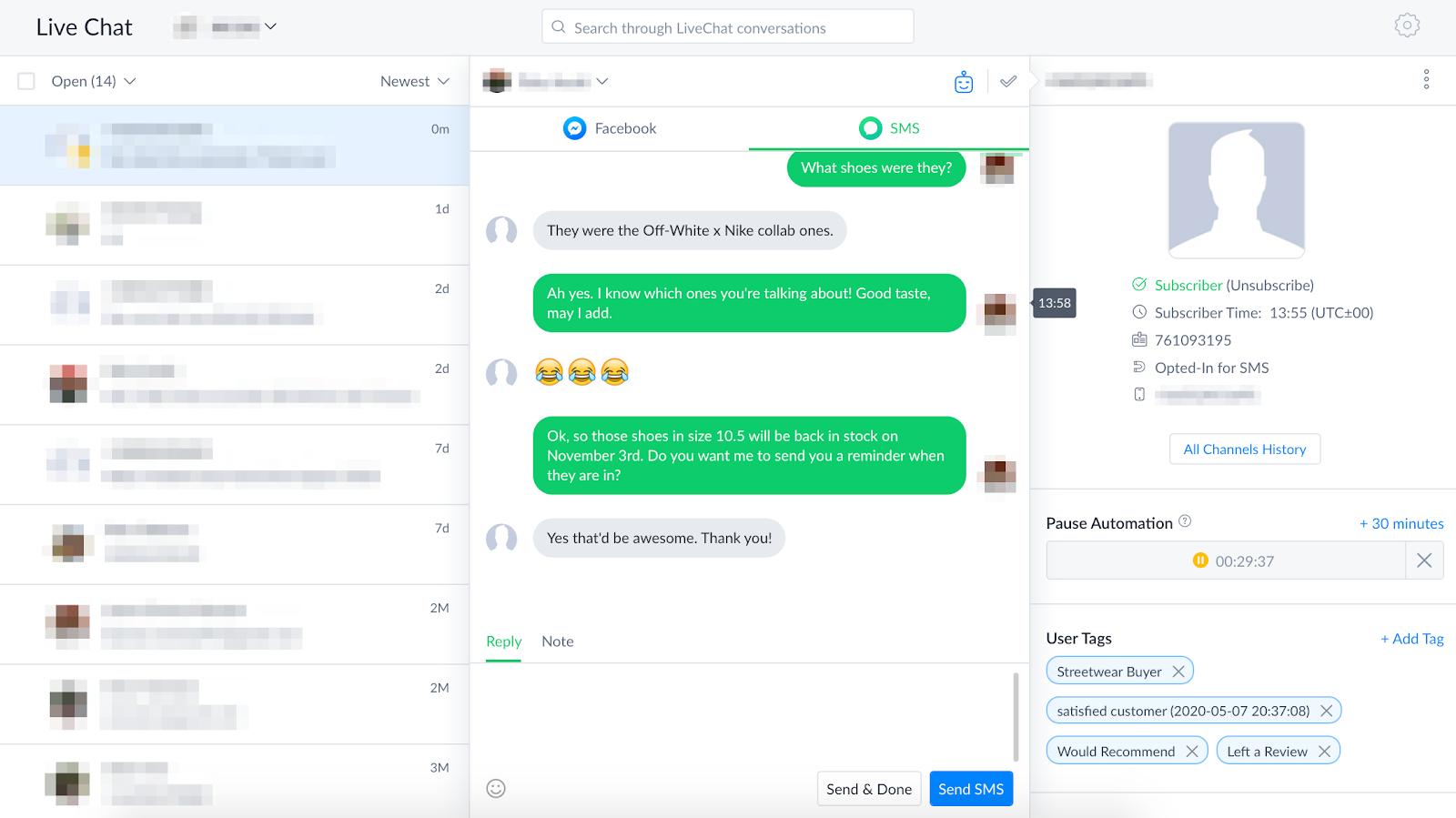 Live Chat SMS