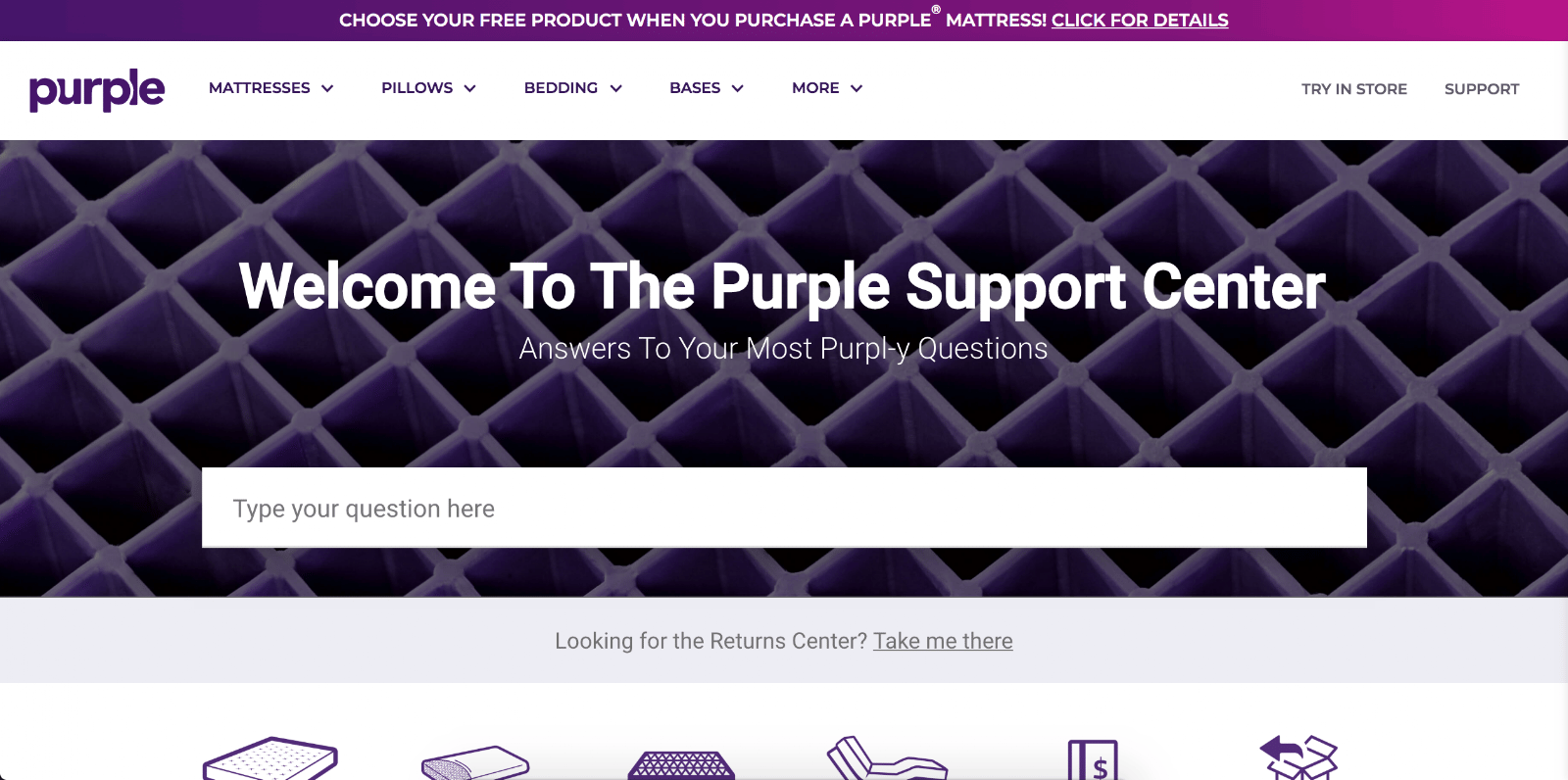 Purple Customer Journey Support Page | Customer Service Philosophy
