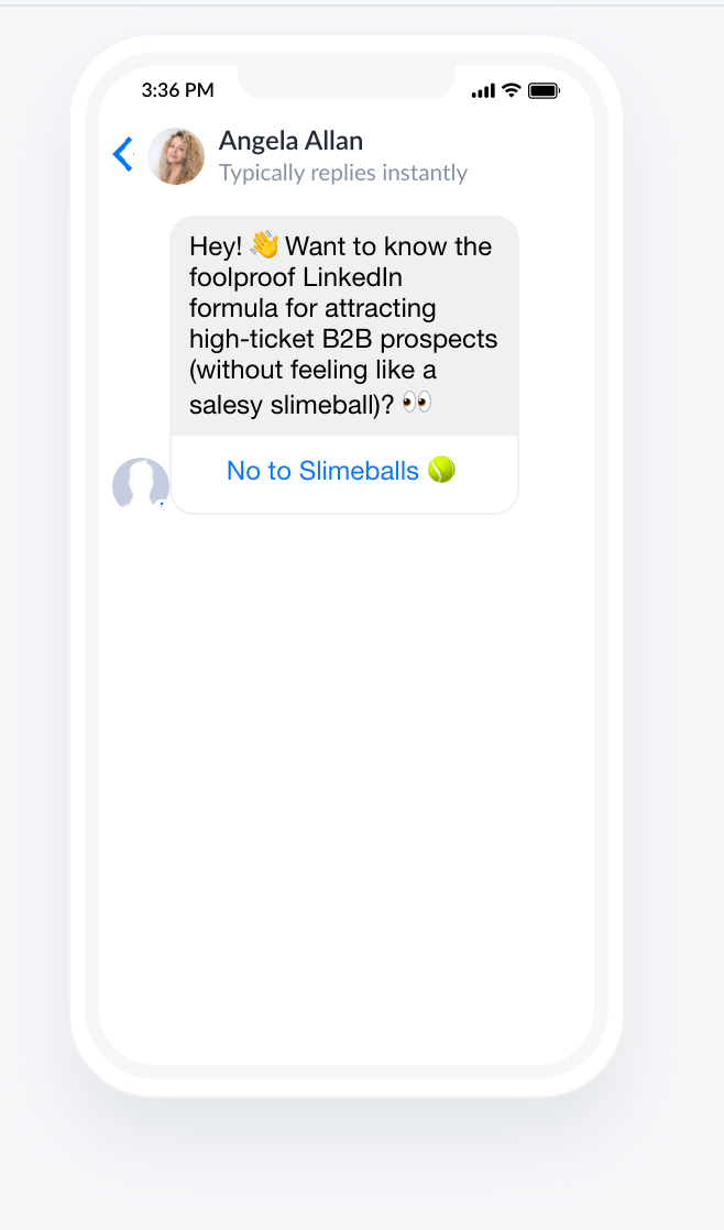copywriting trick example for sponsored messages