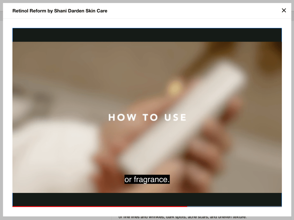 Sephora eCommerce product video example