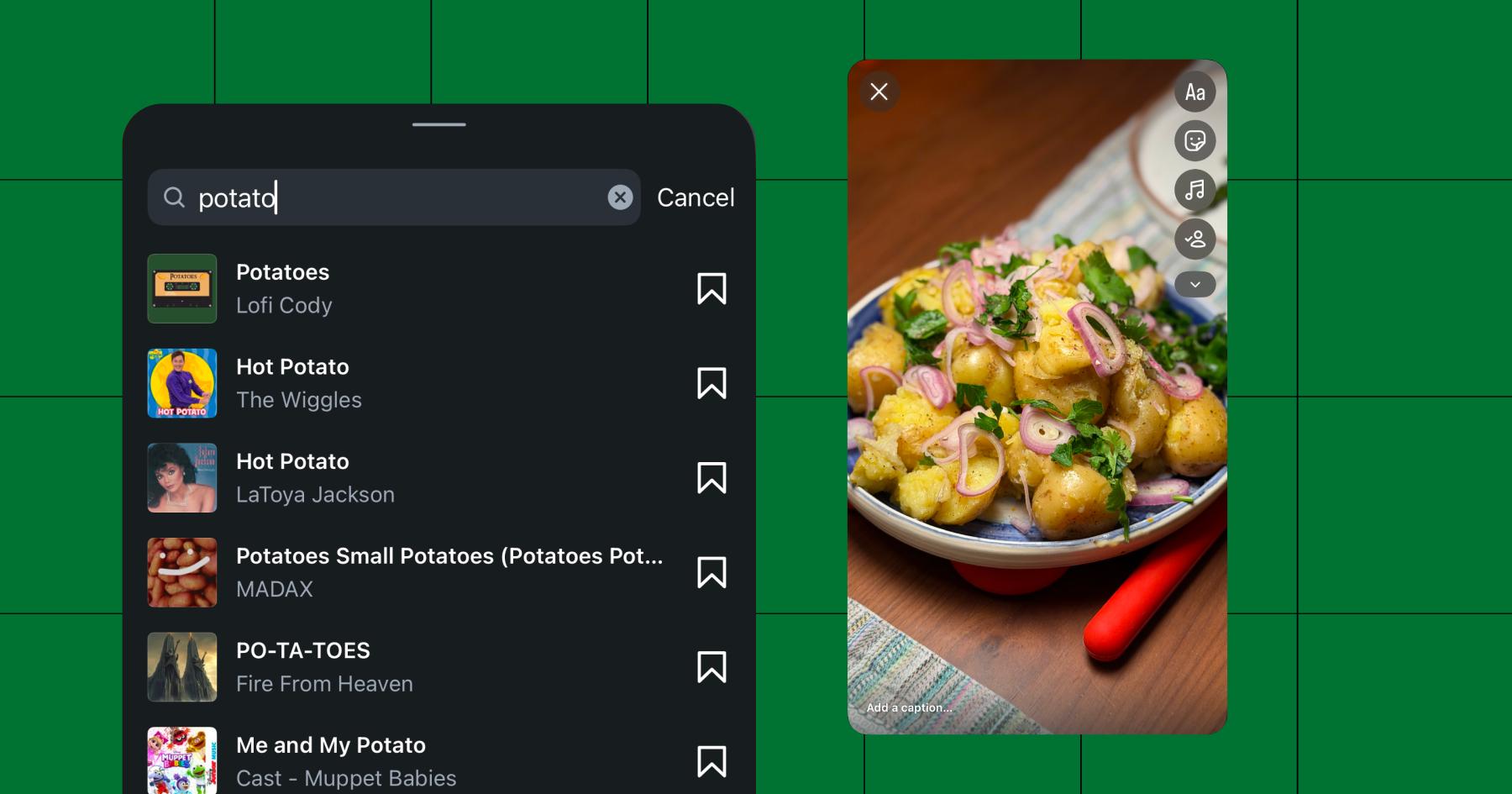 Screenshots of how to use Instagram music sticker 