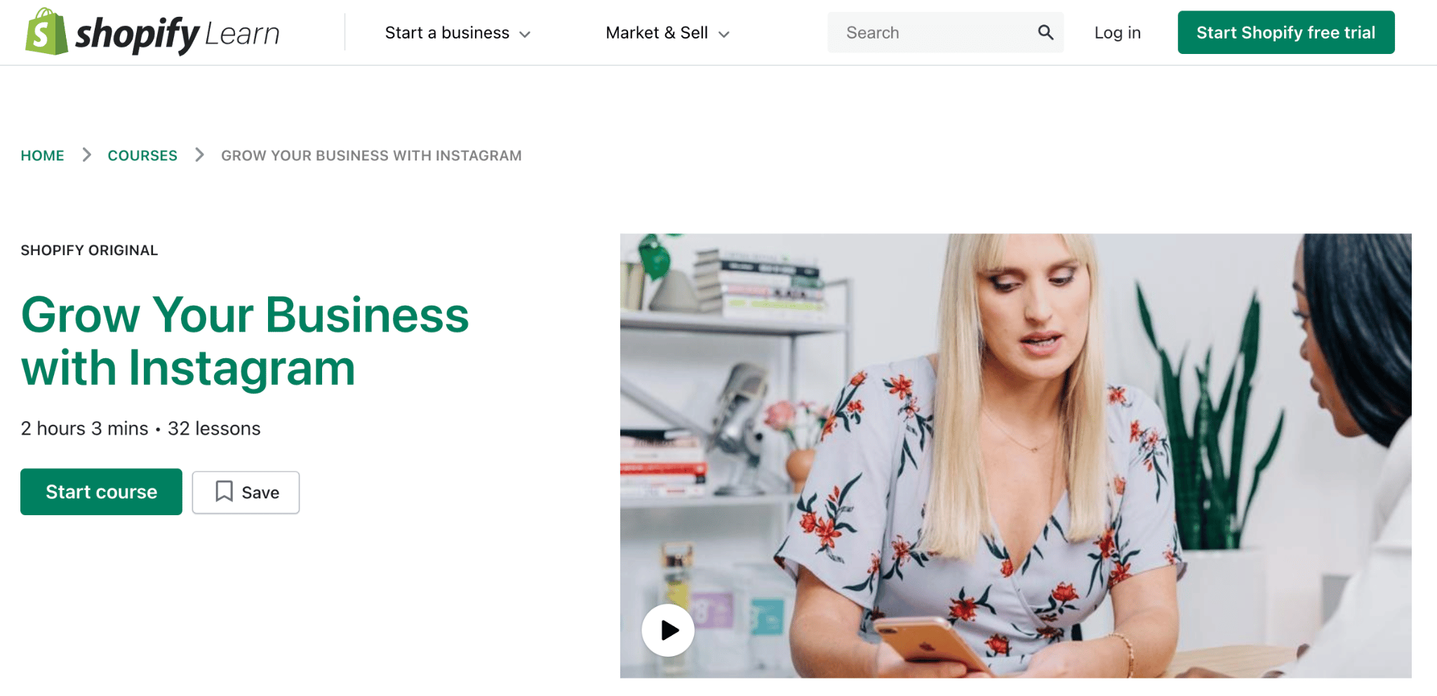 Shopify Instagram course