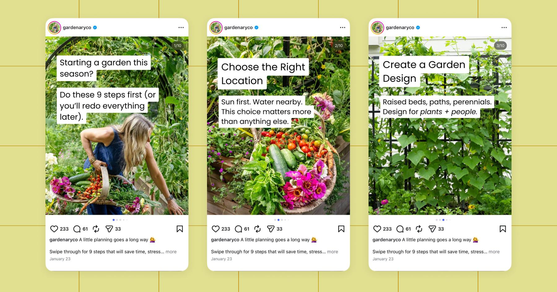 Screenshot from the Gardenary Instagram account