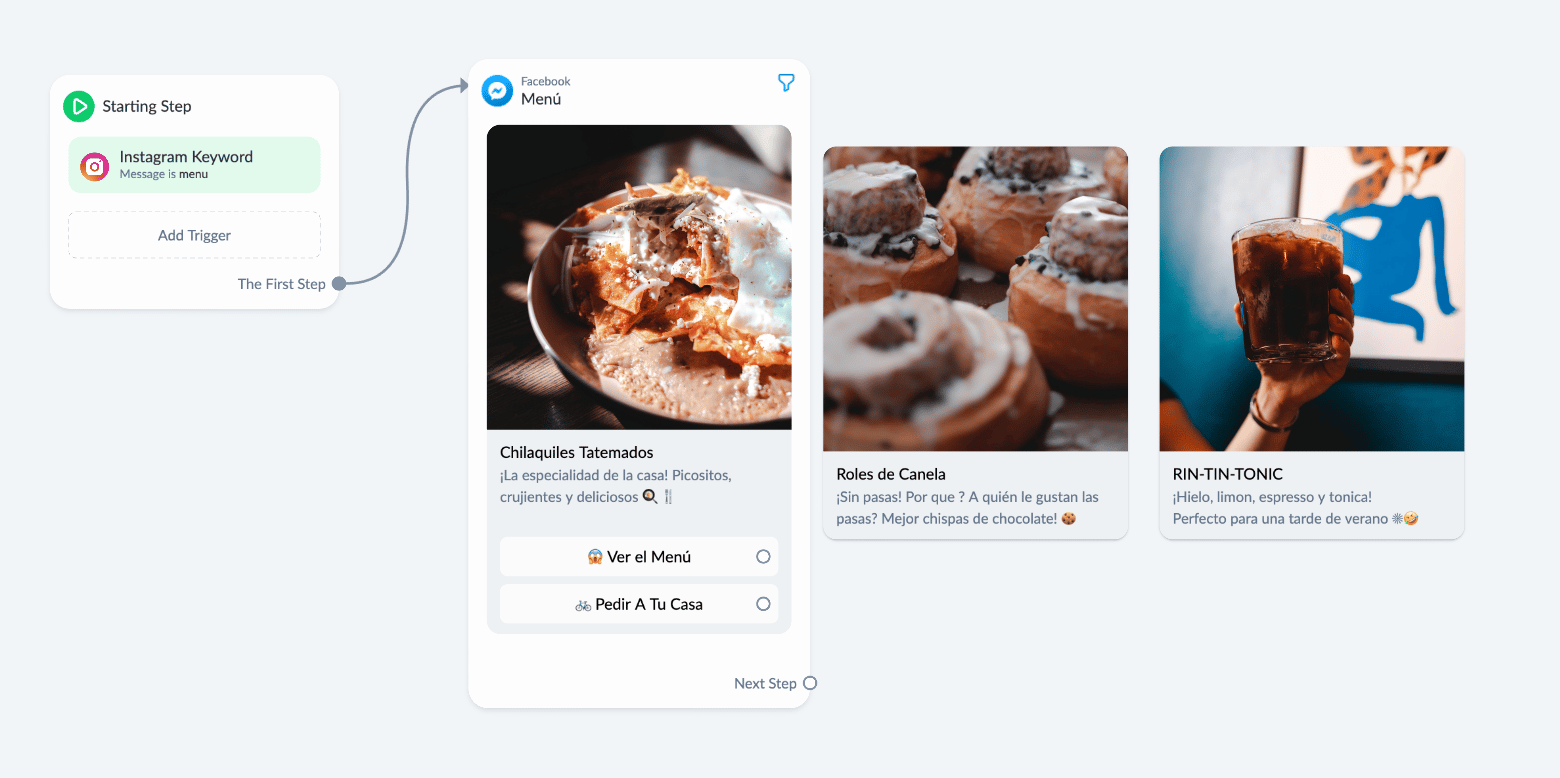 Instagram keyword menu