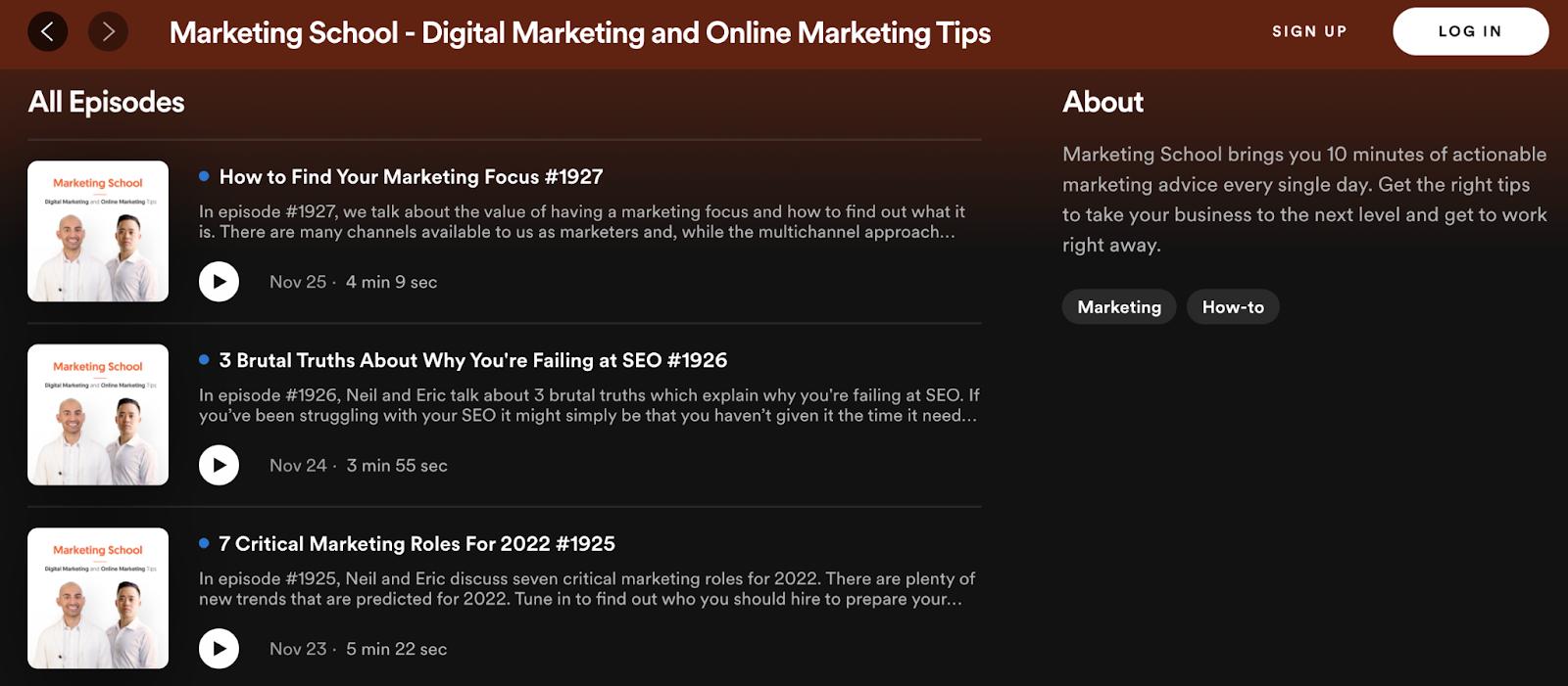 marketing school podcast