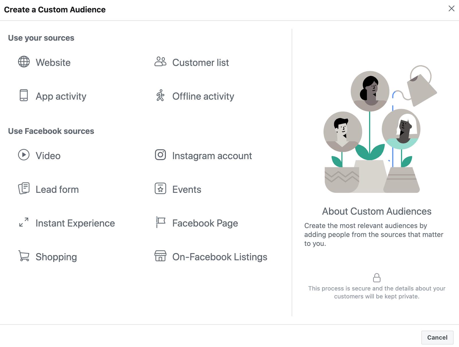 Creating a custom audience