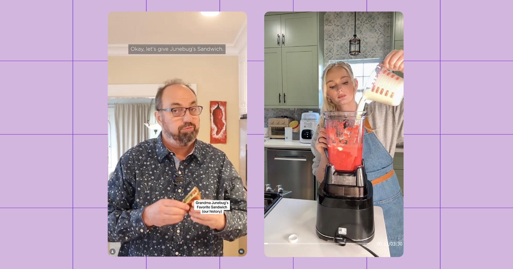 Screenshot of food influencer example Instagram posts