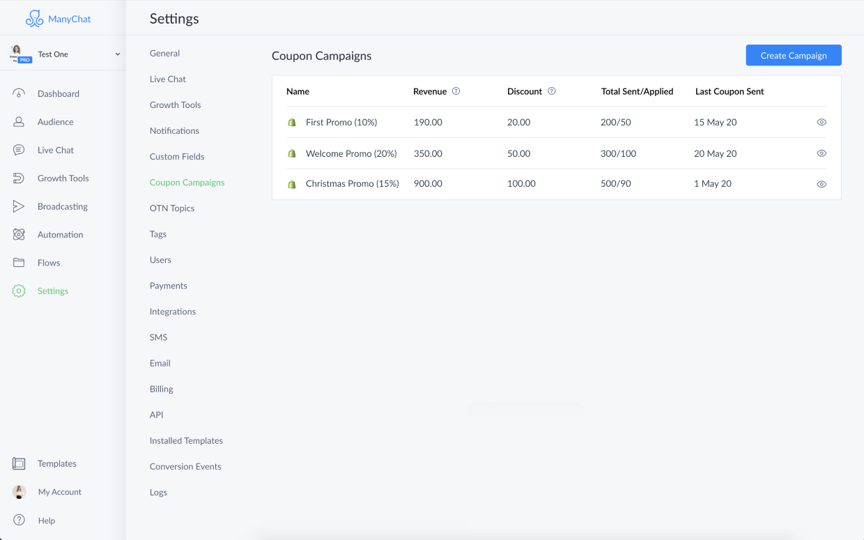 Coupon Campaign Example