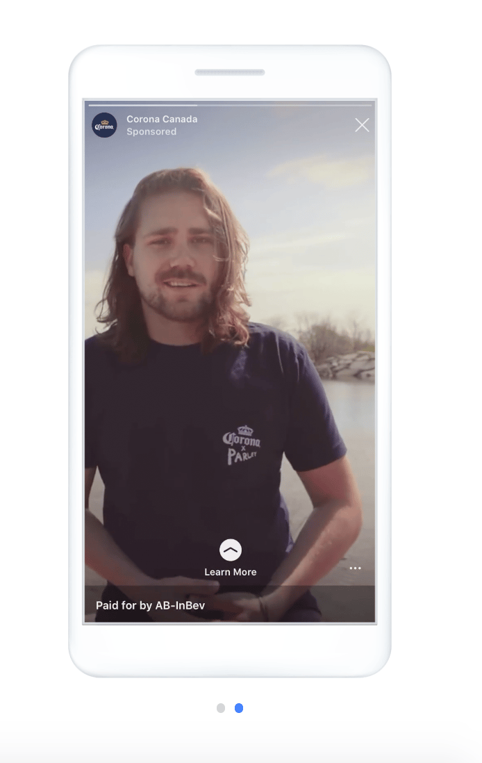 Corona Natural Facebook Video ad example