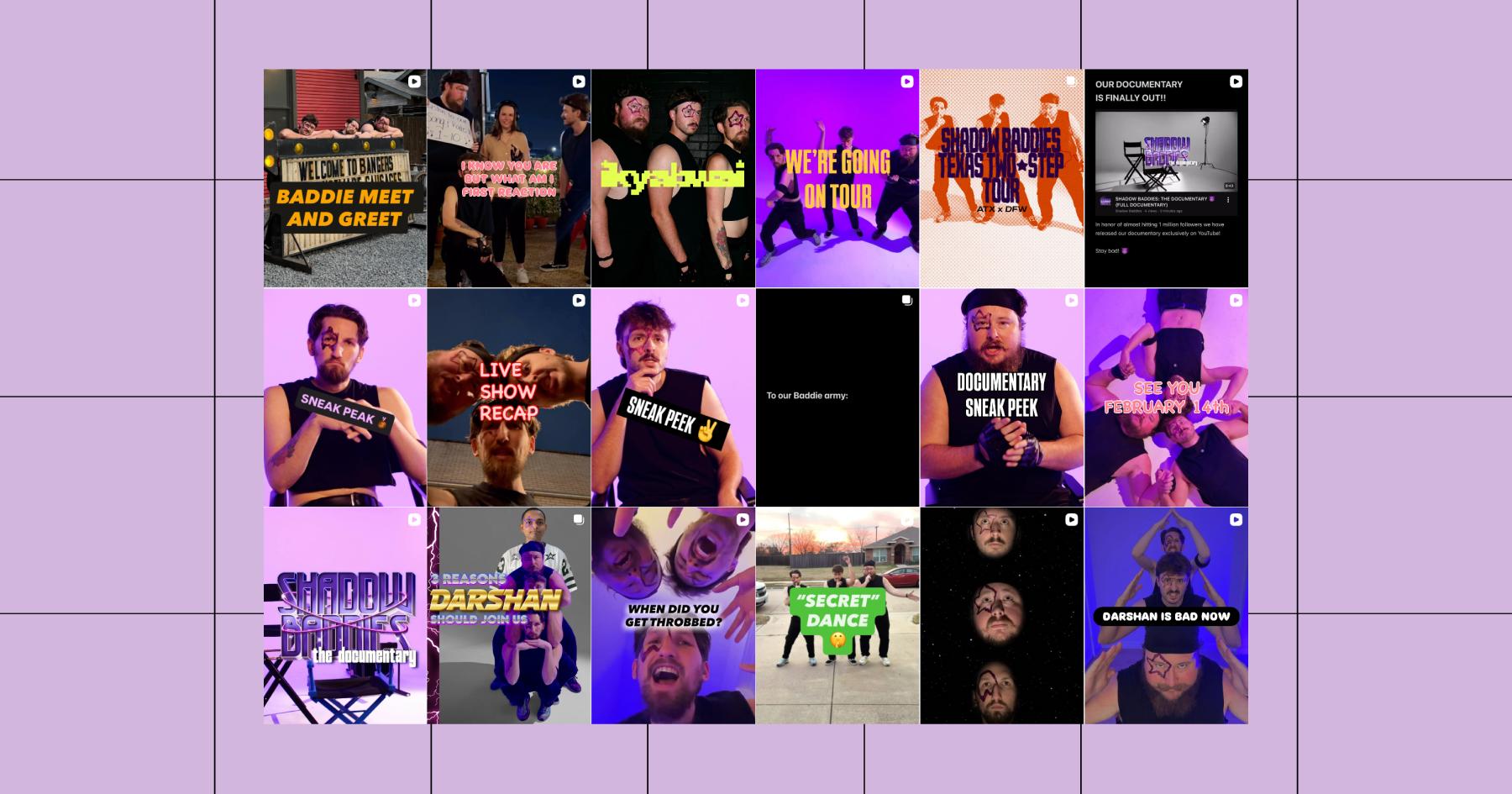 Example of a color-themed Instagram grid; this one is purple