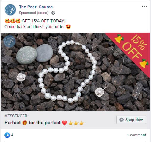 Click to Messenger ad example