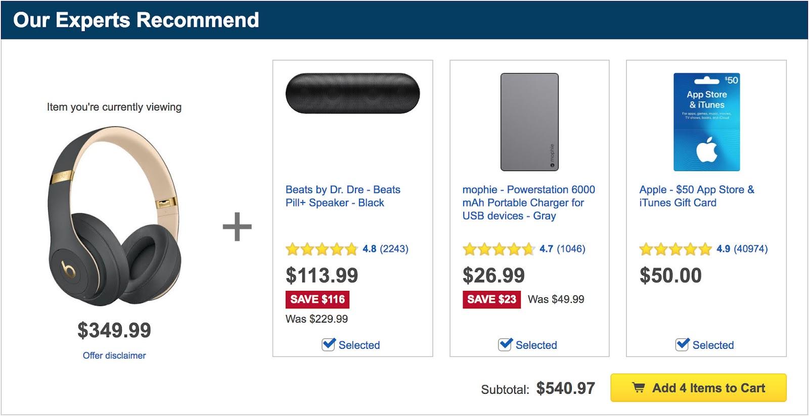 Bundling products example