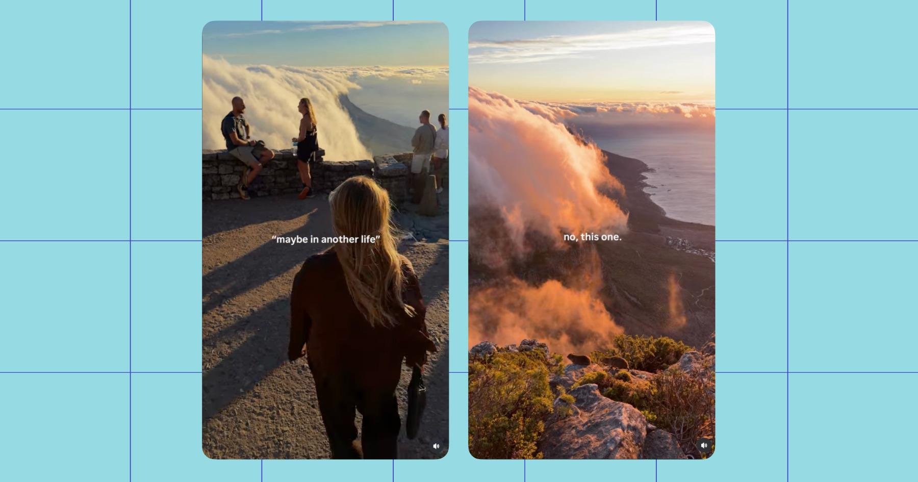 Screenshots of an Instagram trend 