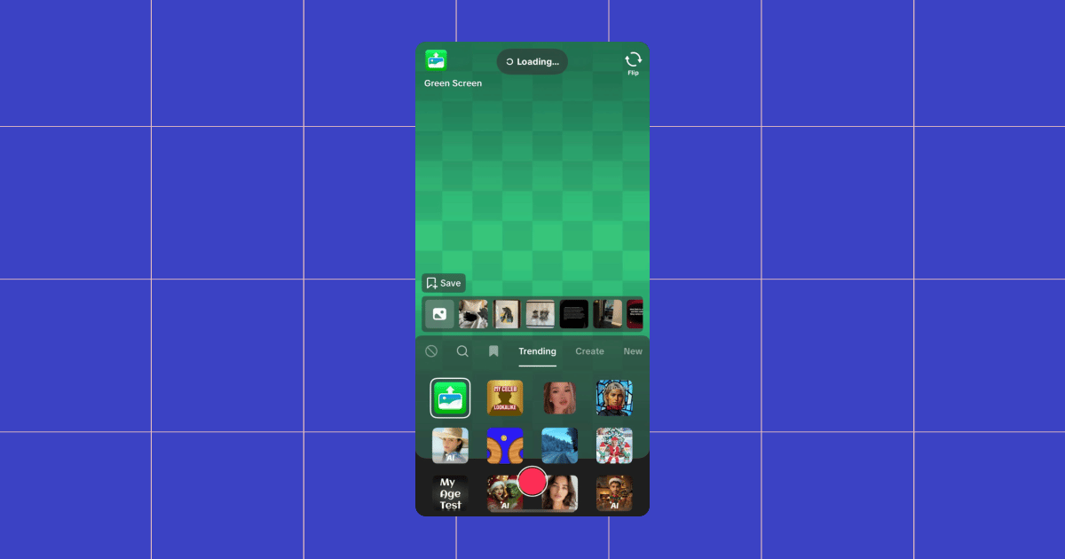 Screenshot of TikTok effects on mobile 
