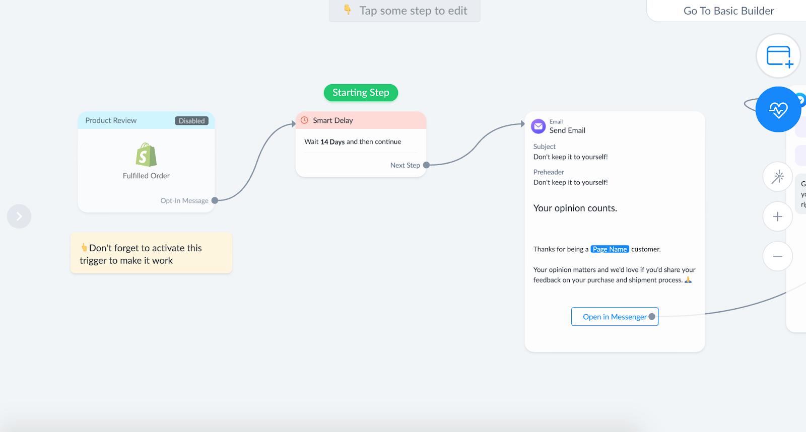 Email trigger for product follow up