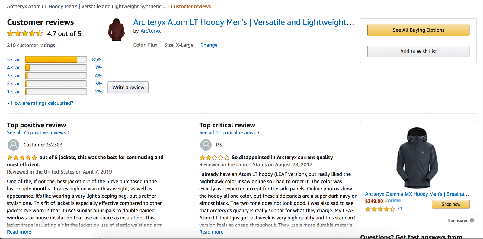 Customer reviews on Amazon