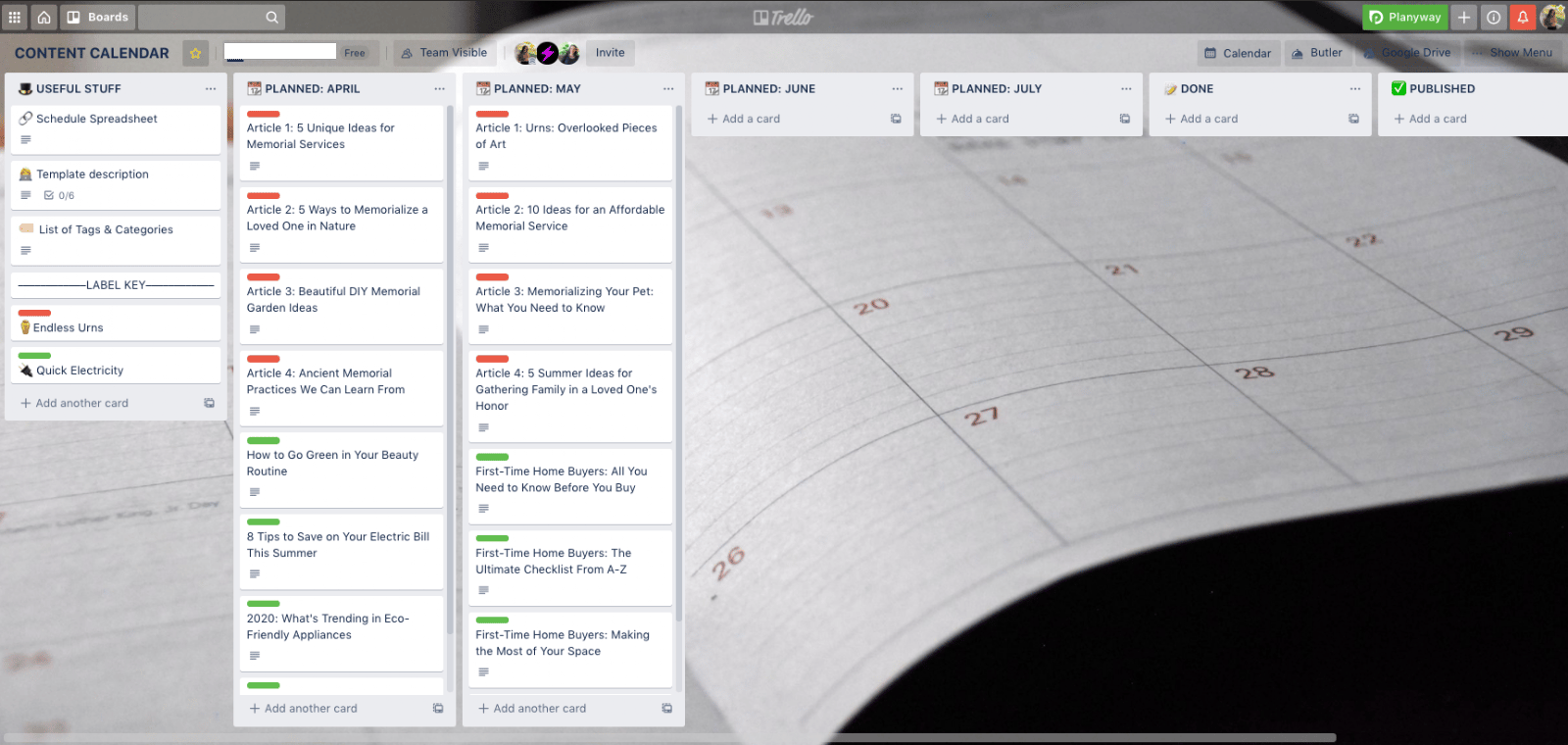 social media calendar