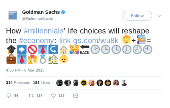 Bad example of emoji marketing