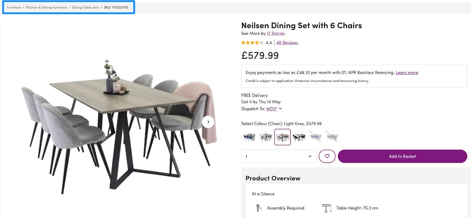product page example
