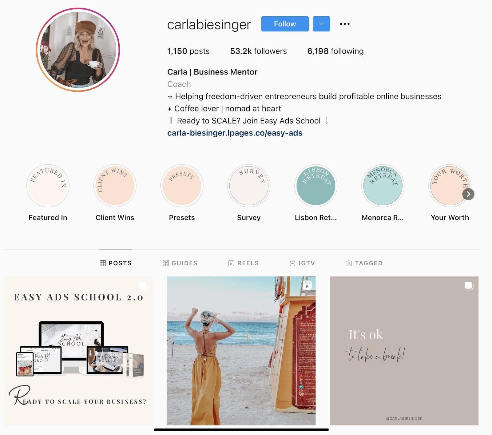 carlabiesinger marketing influencer profile