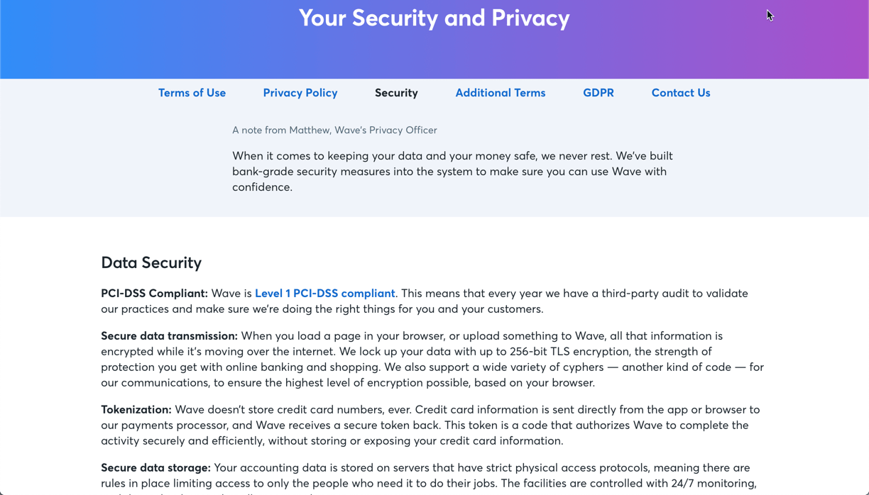 Security policy example