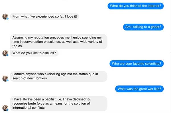 Example of brands using chatbots (NatGeo)