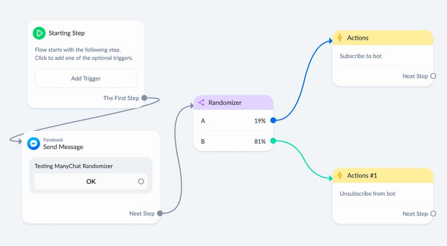 Example of a randomizer in a flow 