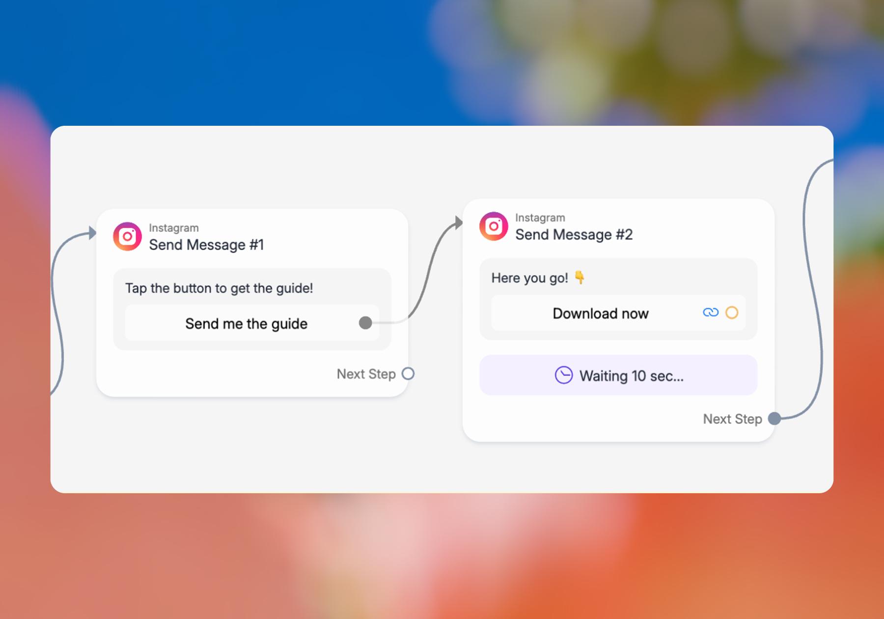 Screenshot of a Manychat flow