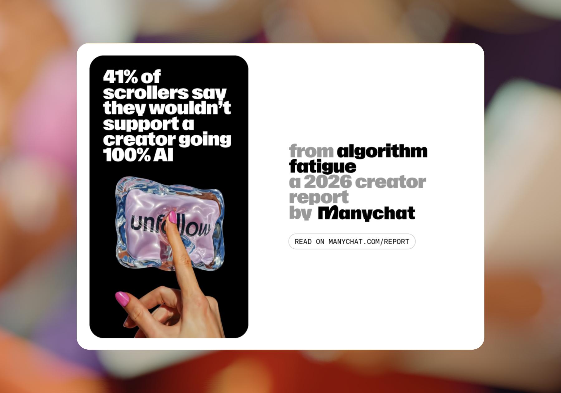 Screenshot from Manychat’s 2026 Creator Report