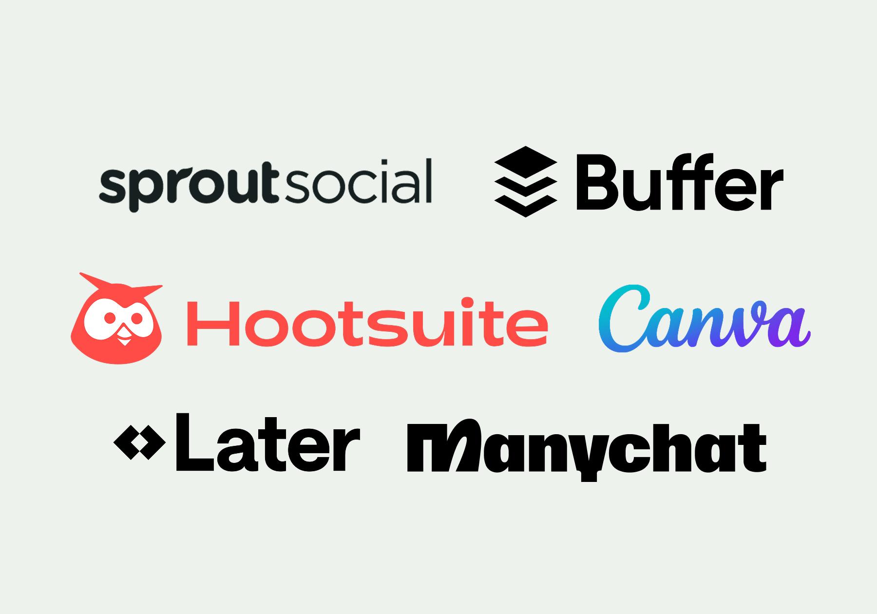 Logos of different options for Instagram automation for influencers