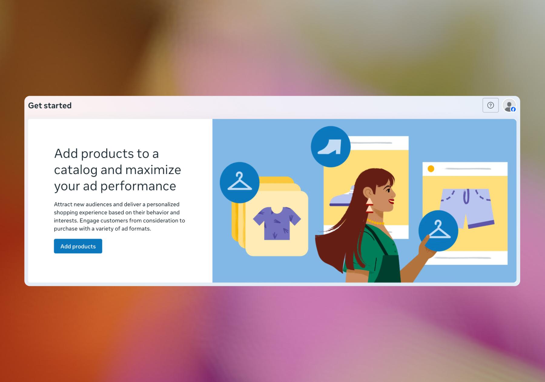 Screenshot of prompt to Add products to the Commerce Manager