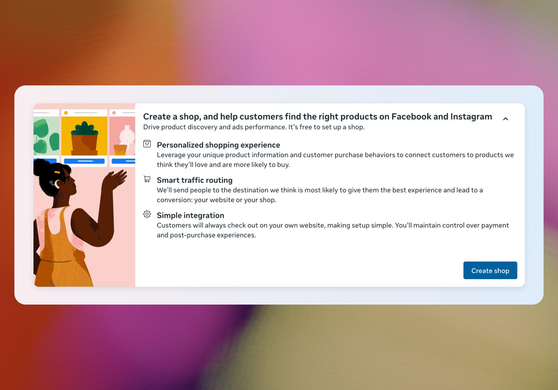Screenshot for create shop instructions