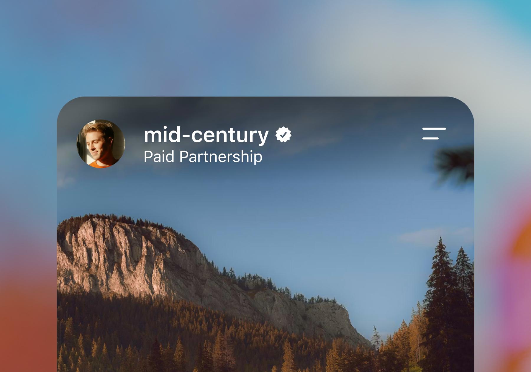 Screenshot of an Instagram post with a Paid Partnership label on it