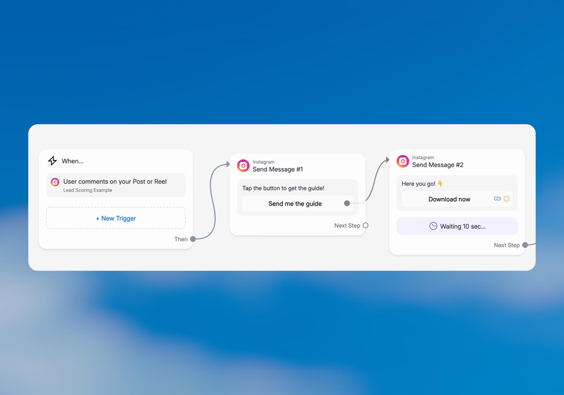 Screenshot of the Quick Reply options in a Manychat flow 