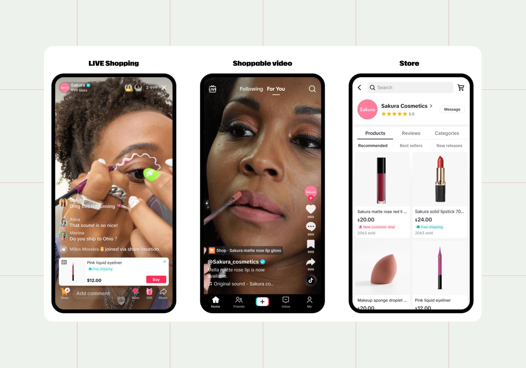 Screenshots of TikTok Shop
