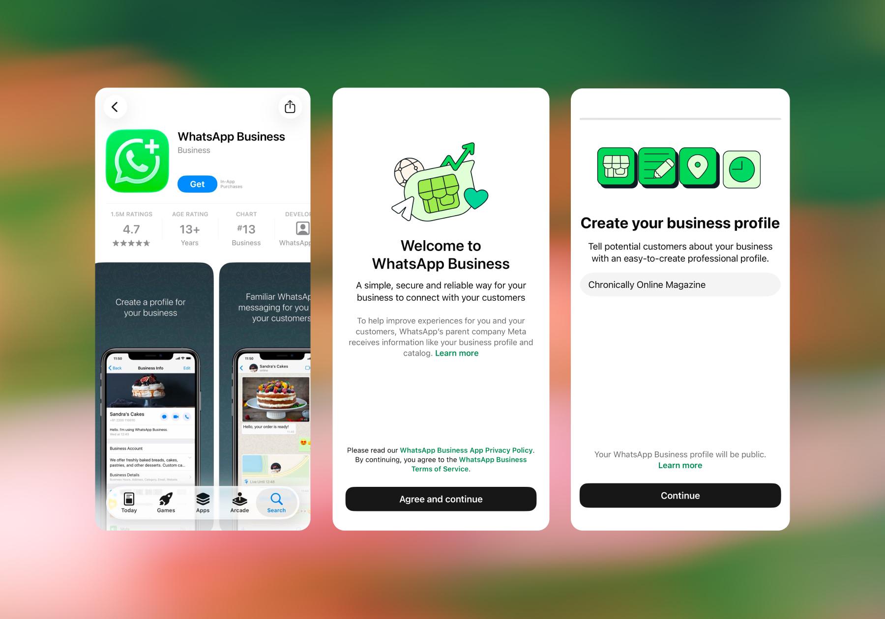 Screenshot of WhatsApp Business