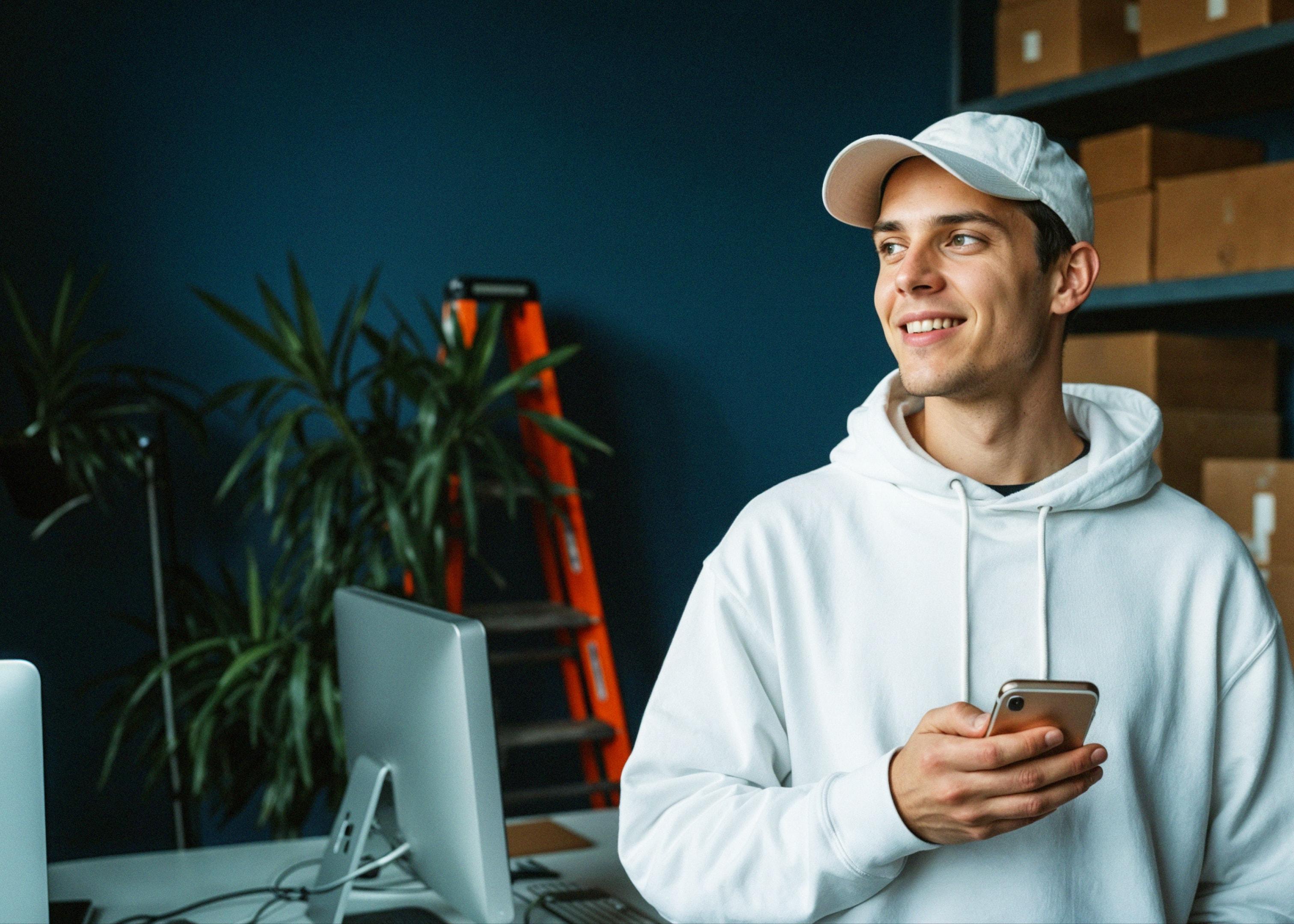 Man with a phone in hand