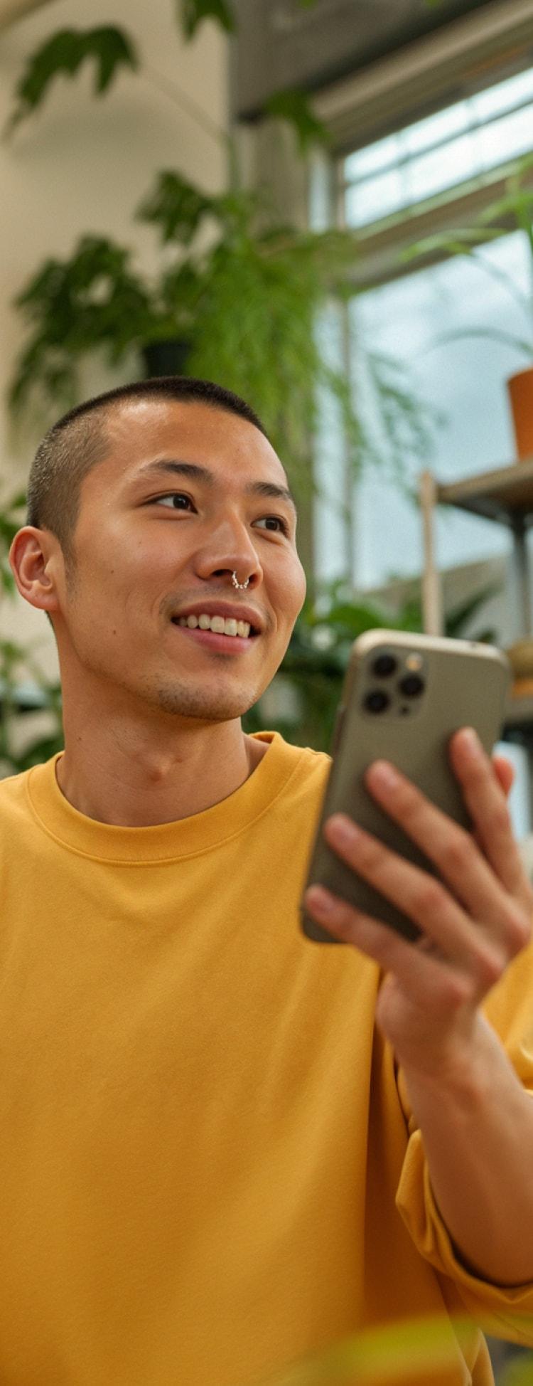 Man with a phone in hand