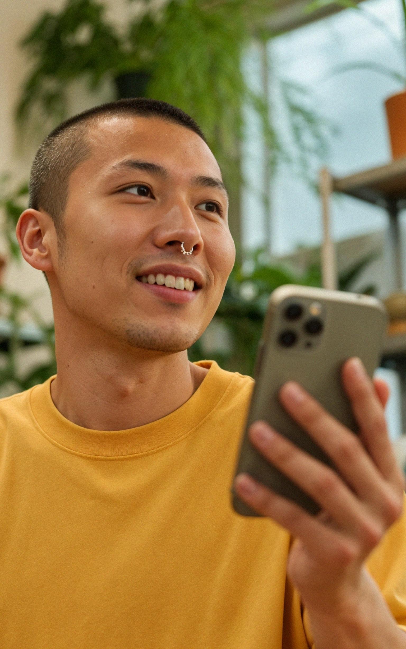 Man with a phone in hand