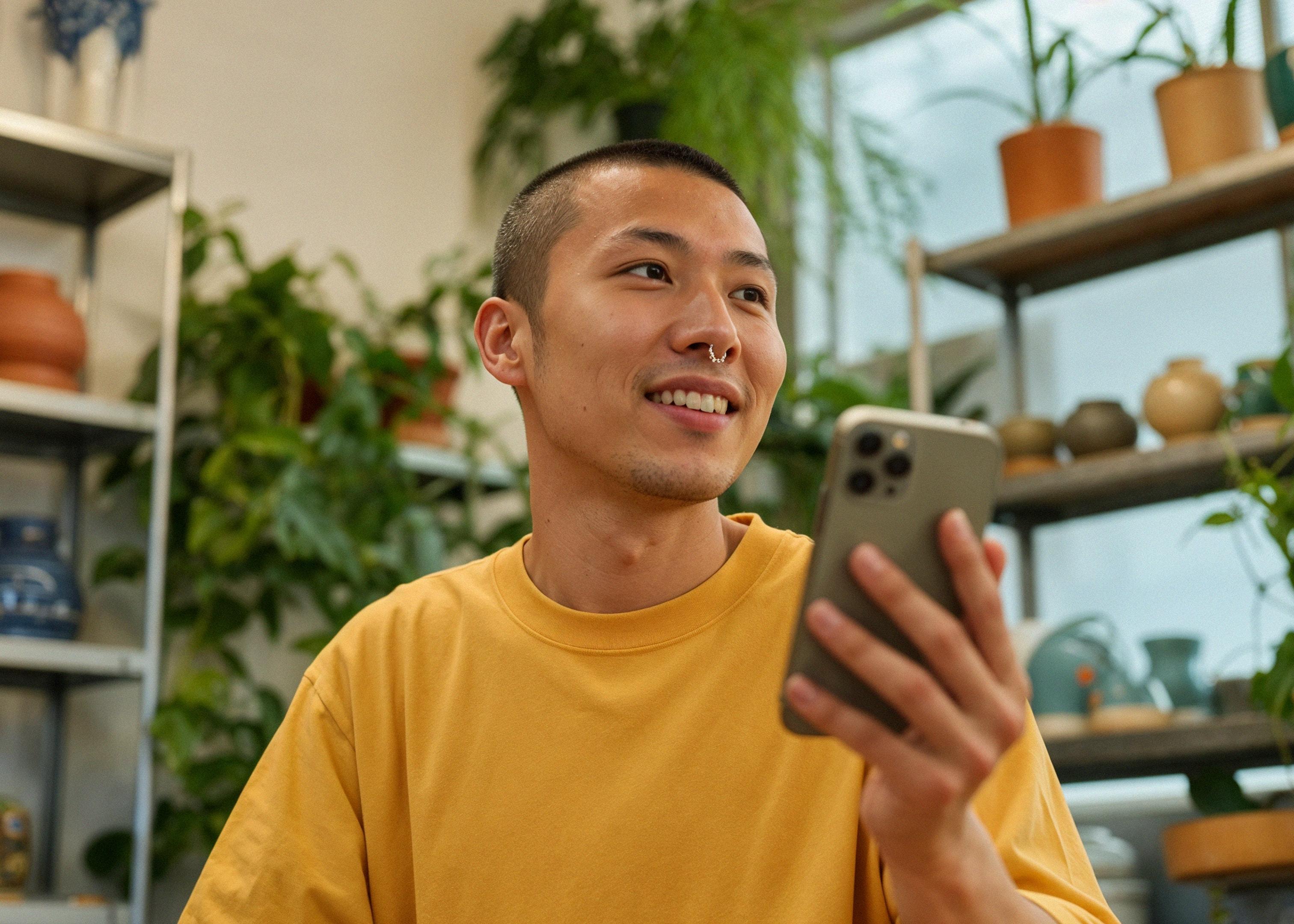 Man with a phone in hand