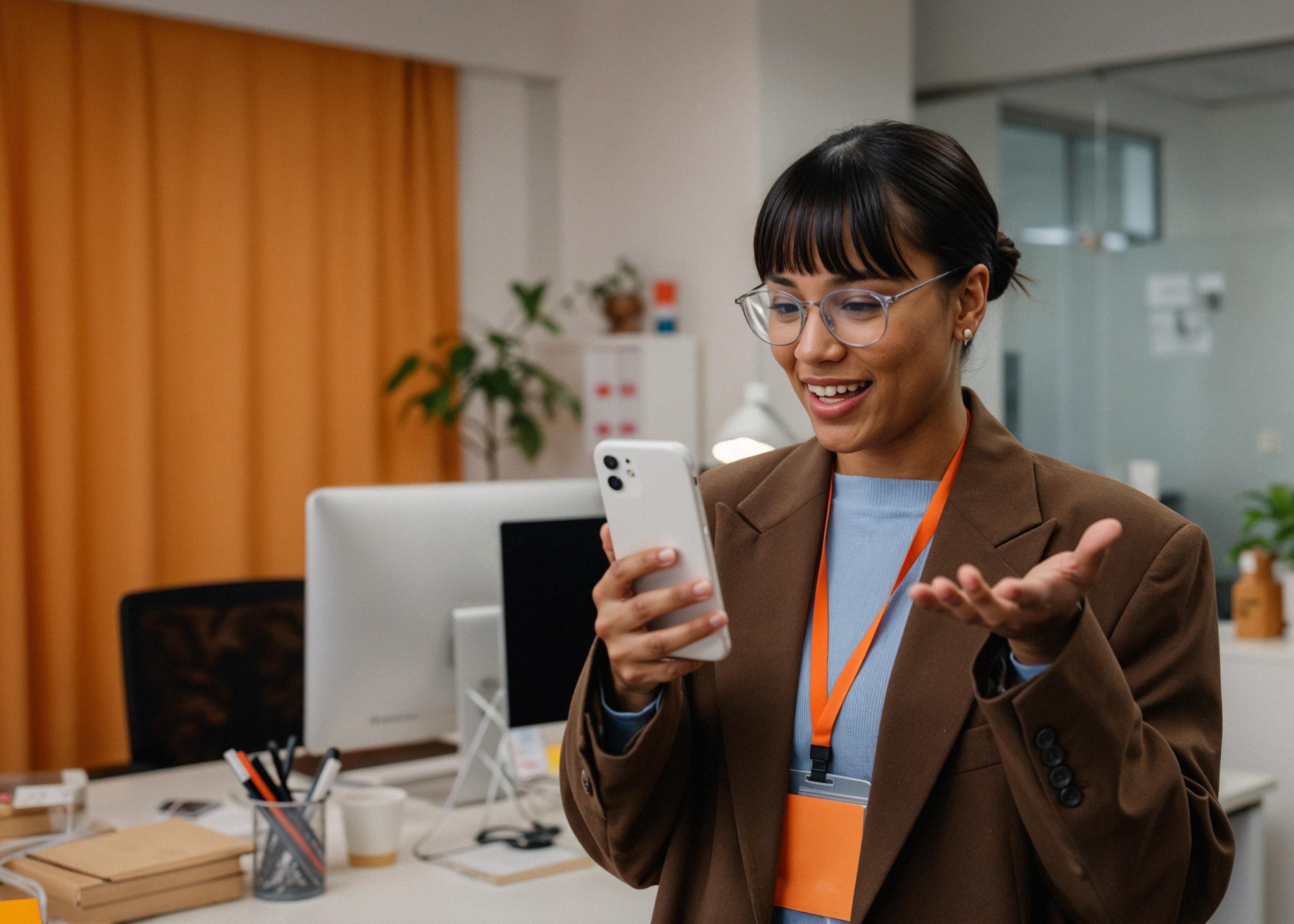 Woman with a phone in hand