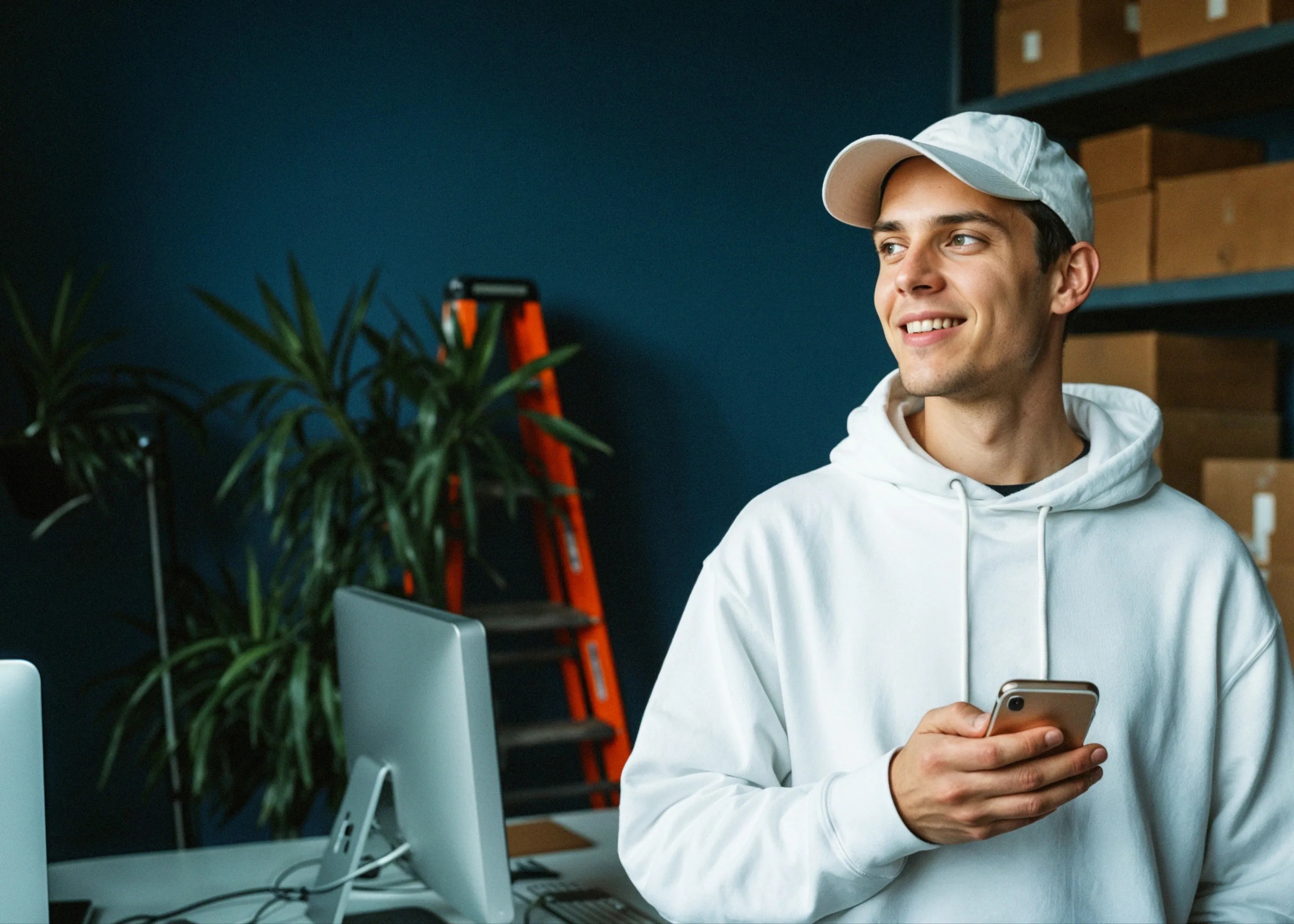 Man with a phone in hand