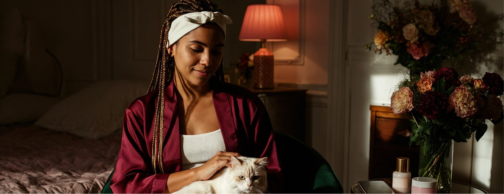 Woman with a cat