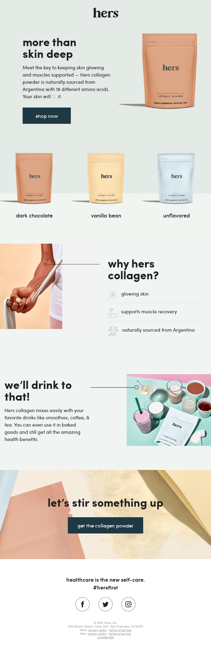 hers product launch email
